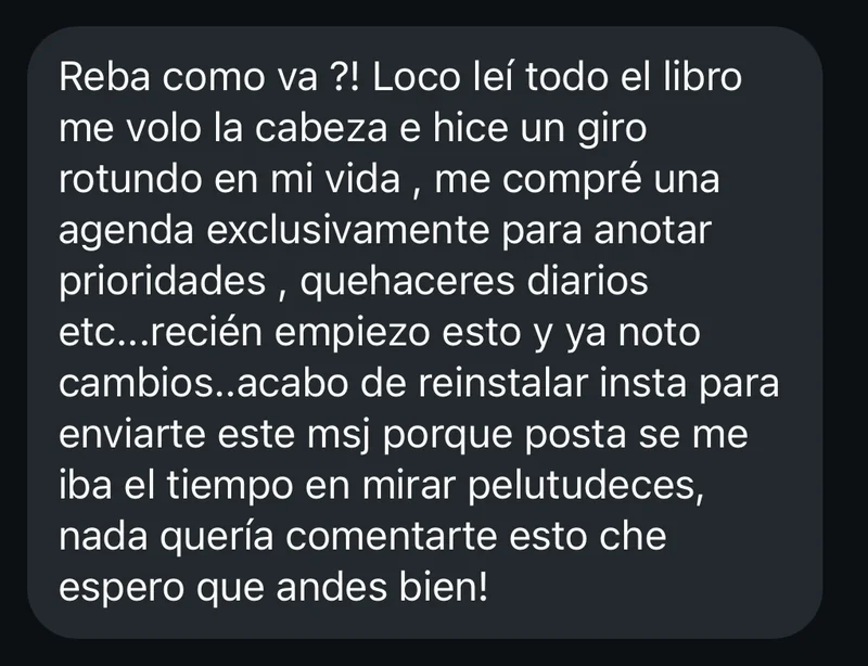 Mensaje de un lector